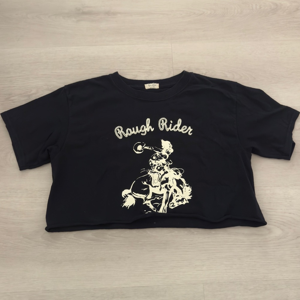Cowboy Graphic Crop Top T-shirt
